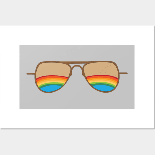 Rainbow Aviator Sunglasses Posters and Art